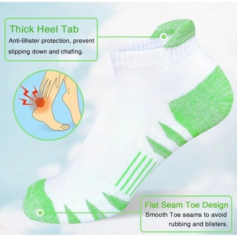Colorful Athletic Women's Tab Socks M/L 5 PACK‎ Low Cut High Quality NEW